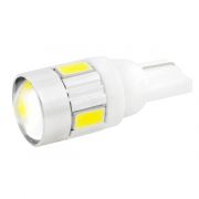 Лампа подсветки светодиодная T10 12V «SKYWAY» (6 SMD диодов, 1-контактная, с линзой, белая), S08201127